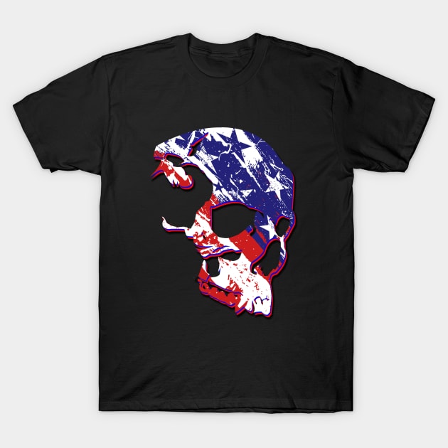 American Patriotic Skull Attribute T-Shirt by Mr.TrendSetter